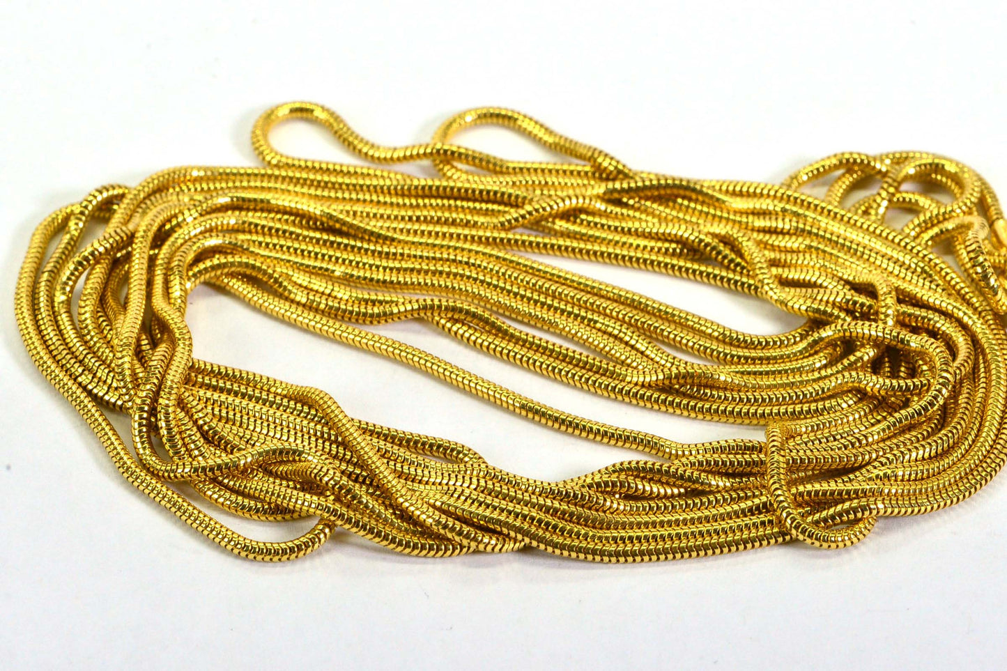 18K Gold Over Sterling Silver Snake Chain: Diamond Cut, 100 Inch