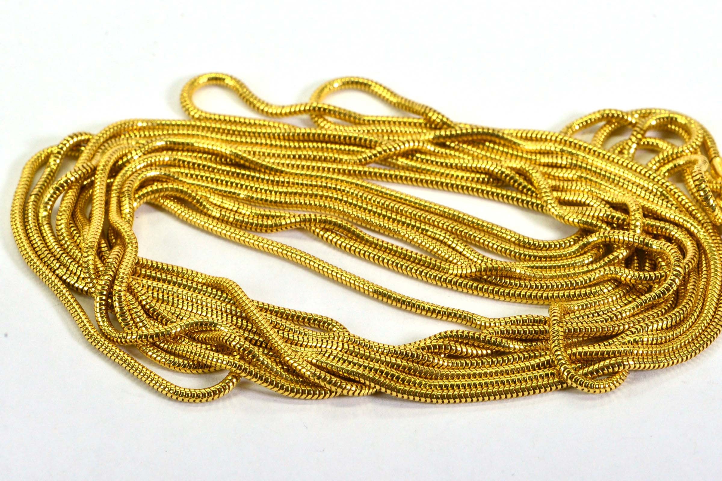 18K Gold Over Sterling Silver Snake Chain: Diamond Cut, 100 Inch