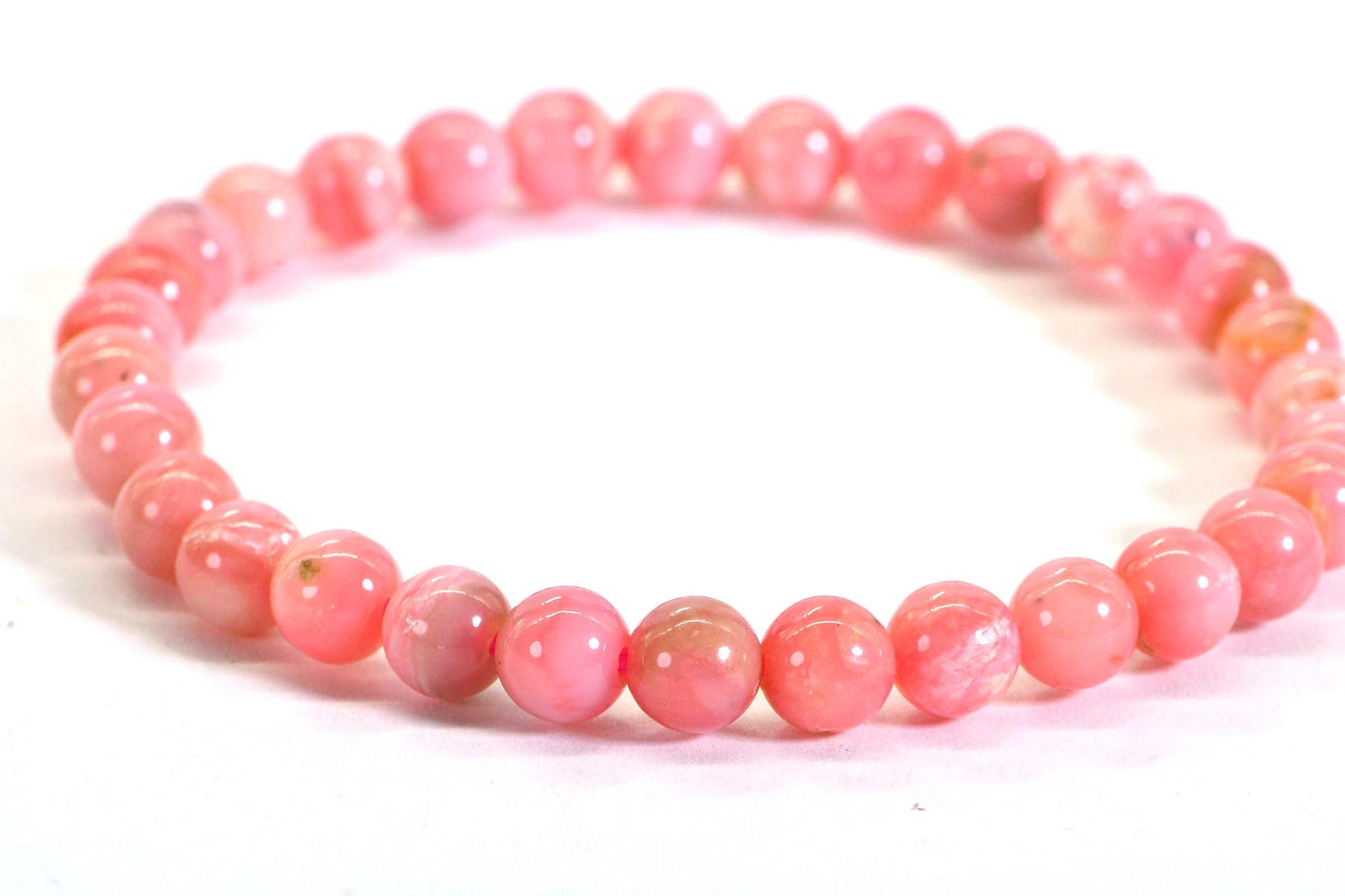Peruvian Pink Opal Bracelet: Natural Gemstone Healing Crystal