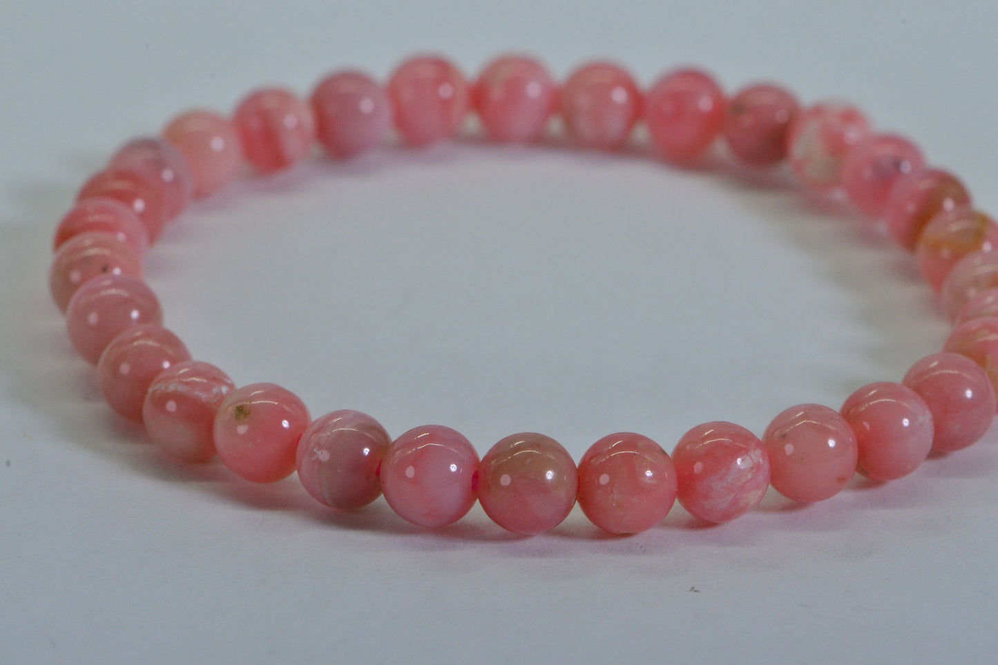 Peruvian Pink Opal Bracelet: Natural Gemstone Healing Crystal