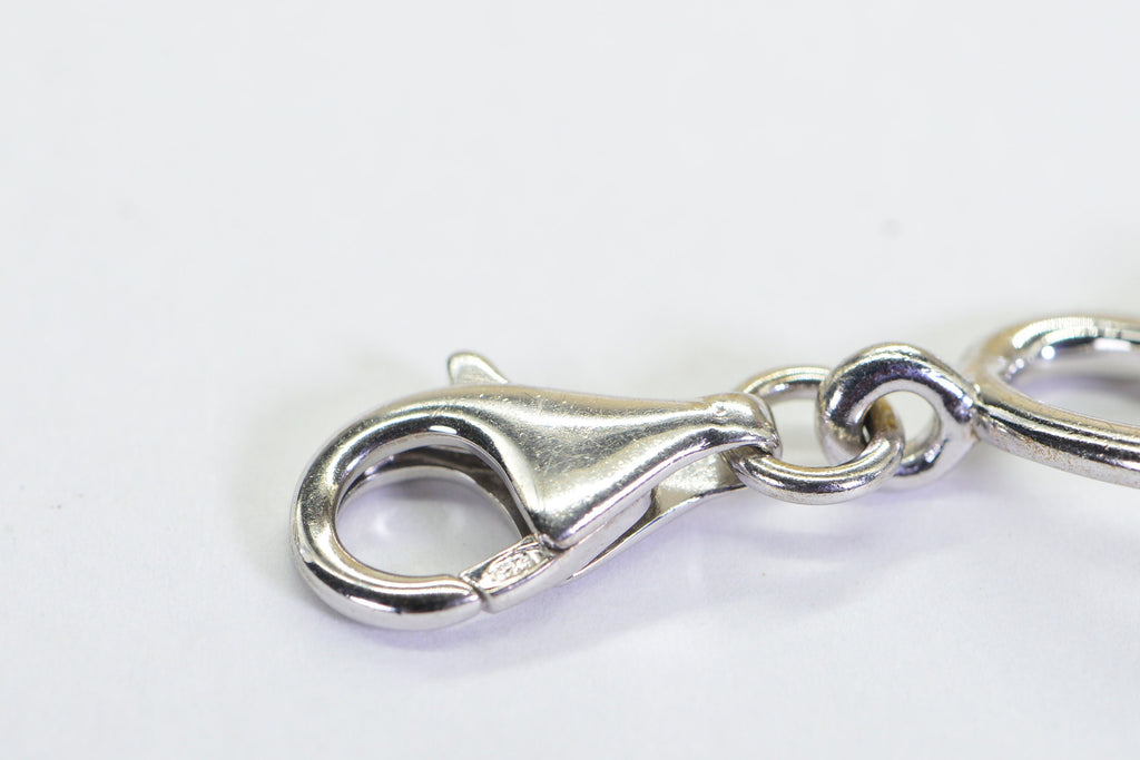 925 Sterling Silver - Genuine Diamonds Open Love Hearts Chain Heavy  Large Hearts Bracelet For Women Or Men Anniversary Gift
