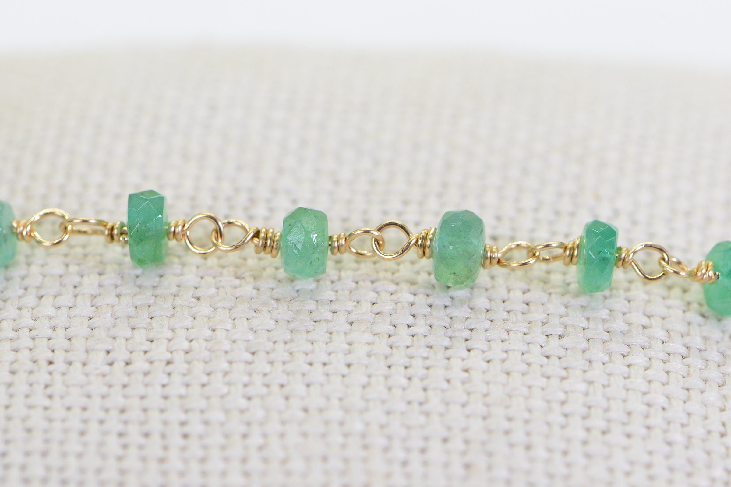 Colombian Emerald Bracelet Genuine 14K Gold Gemstone Jewelry Delicate Bracelet