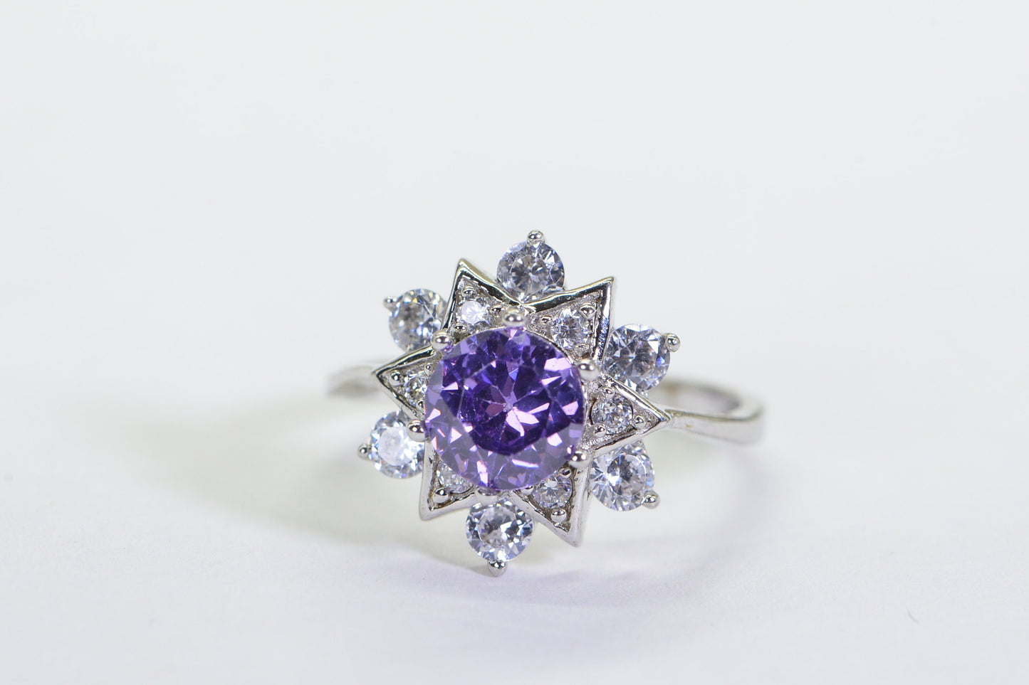 Natural Ruby Sterling Silver Ring: Vintage Halo Engagement Ring