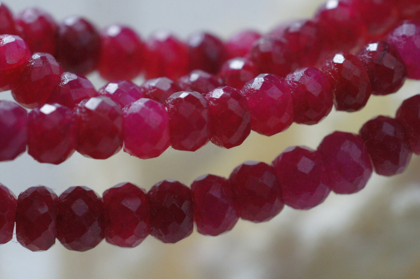 5mm Genuine Ruby Faceted Rondelle Beads  Natural Gemstone Beads Jewelry Making Supplies