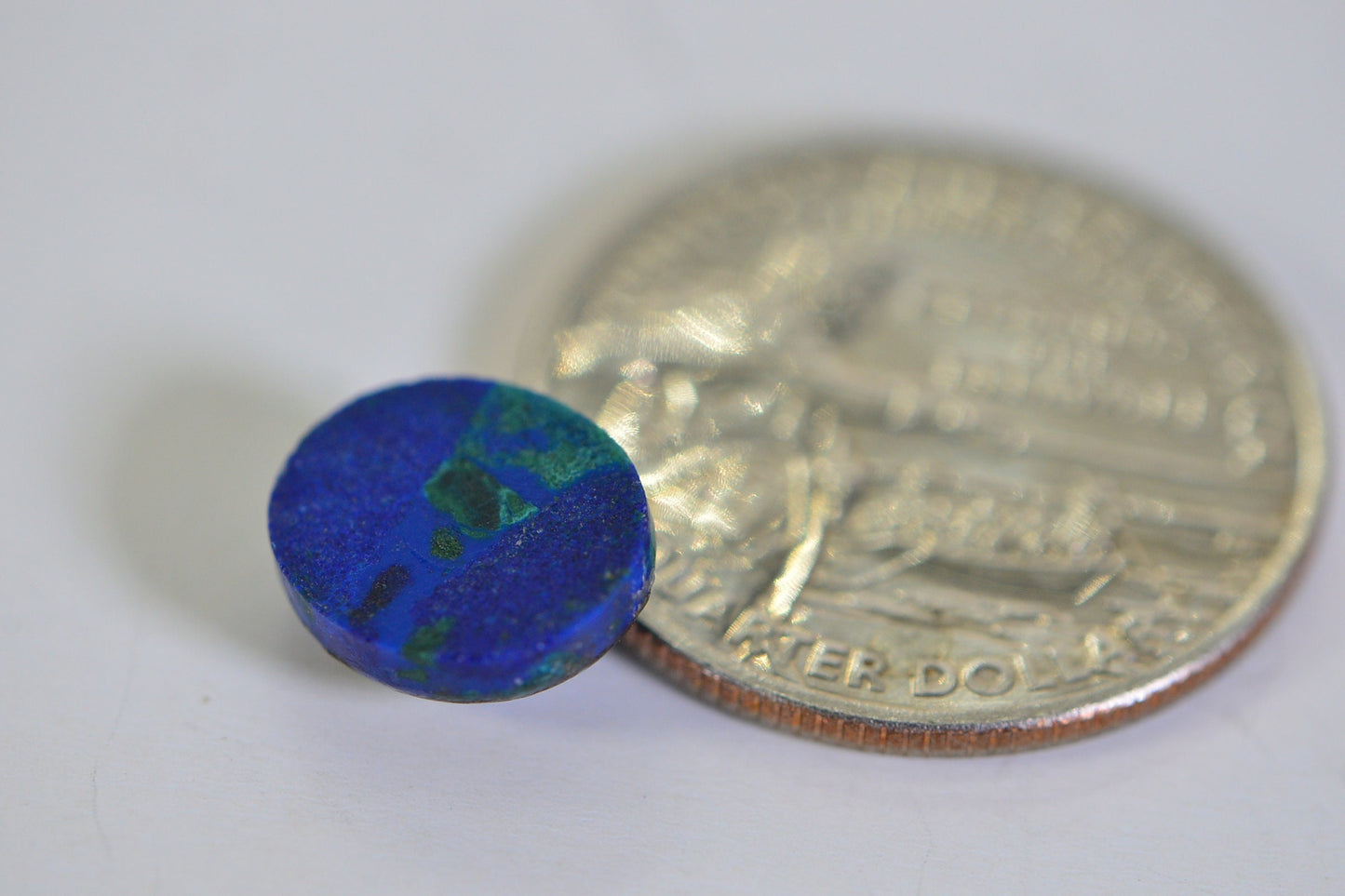 Azurite Malachite Gemstone Cabochon: Oval Ring Stone (11.8X9.8mm)