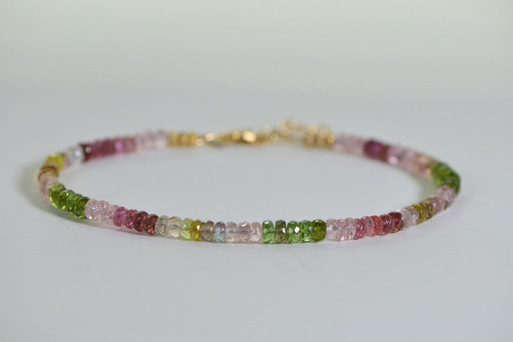 Tourmaline Bracelet: 14K Gold Filled Gemstone Delicate Jewelry