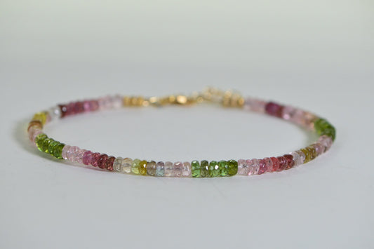 Tourmaline Bracelet: 14K Gold Filled Gemstone Delicate Jewelry