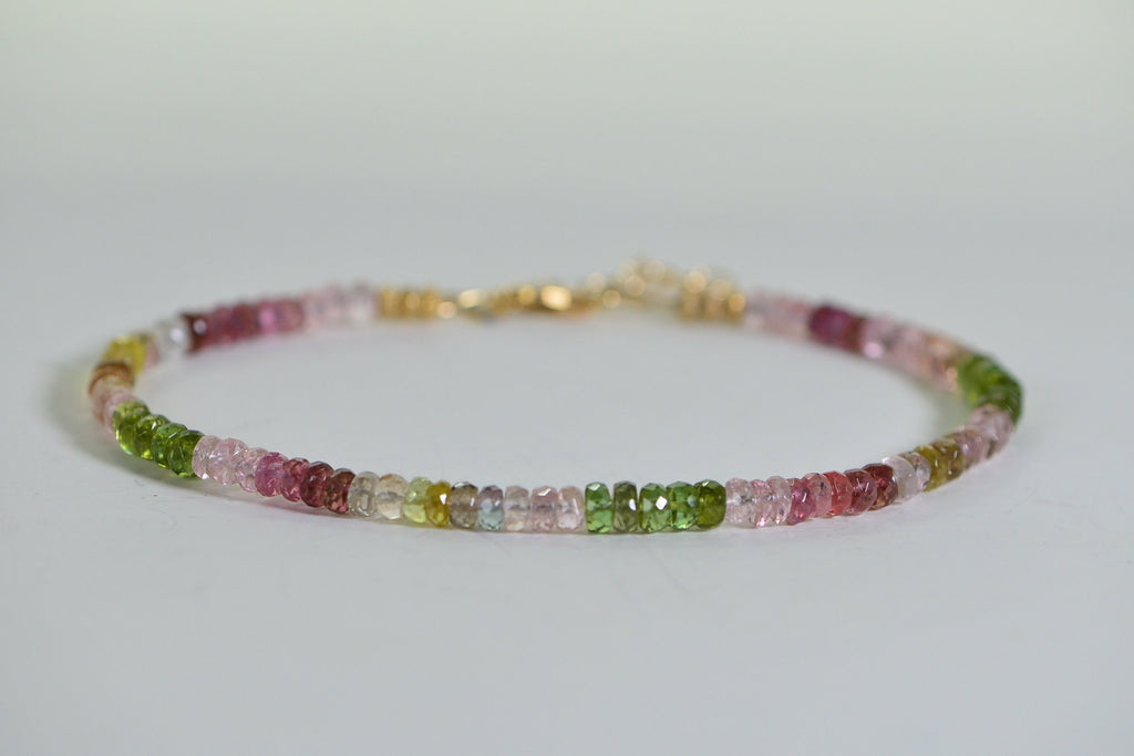 Tourmaline Bracelet: 14K Gold Filled Gemstone Delicate Jewelry