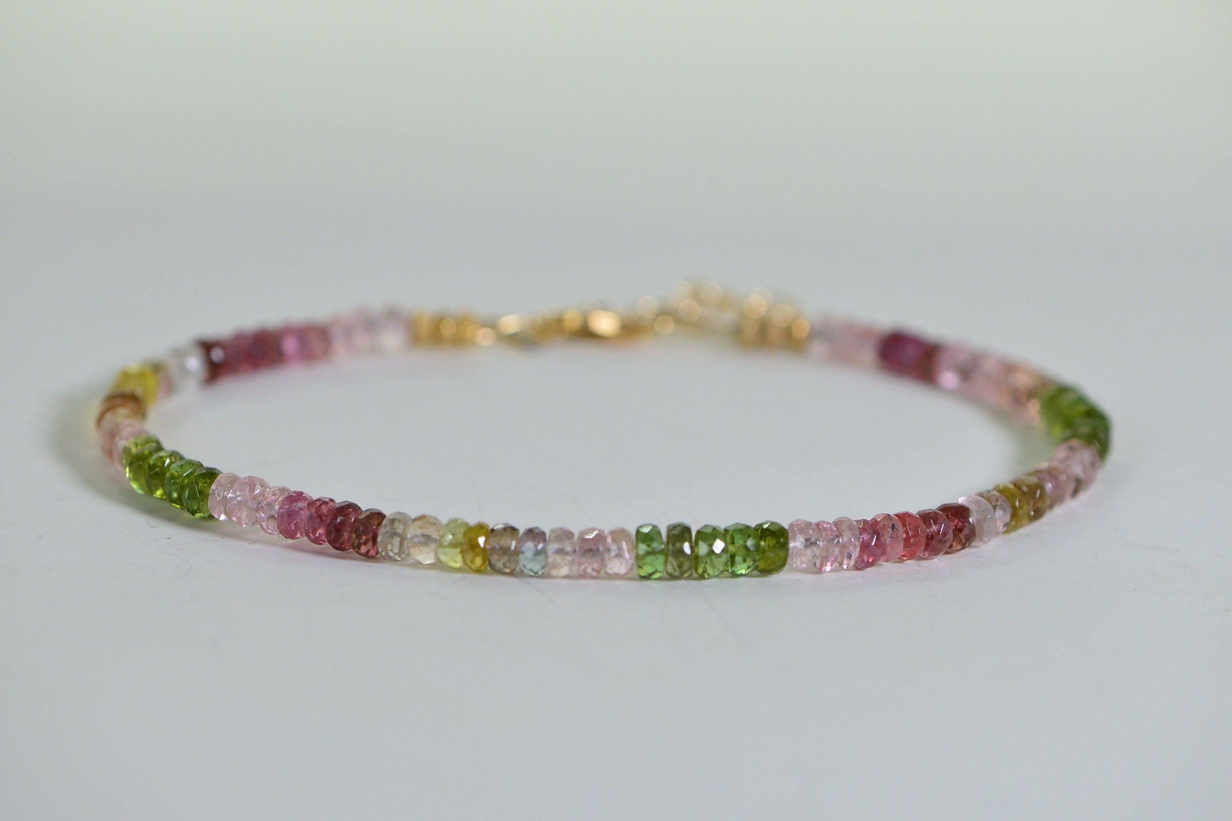 Tourmaline Bracelet: 14K Gold Filled Gemstone Delicate Jewelry