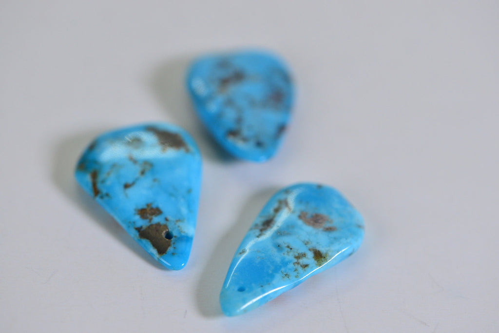 Sleeping Beauty Turquoise Teardrop Beads: Arizona Gemstone, Jewelry Making
