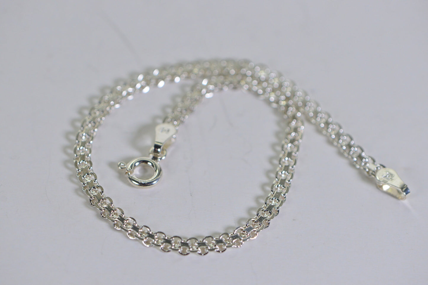 Silver Flat Chain Bracelet Stackable Sterling Silver Fancy Mesh Weave  Minimalist Bracelet Mother gift Vintage Bracelet