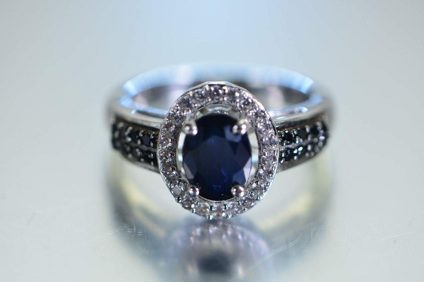 Sapphire and Multi Gemstone Ring in Platinum Over Sterling Silver 2.05 ctw