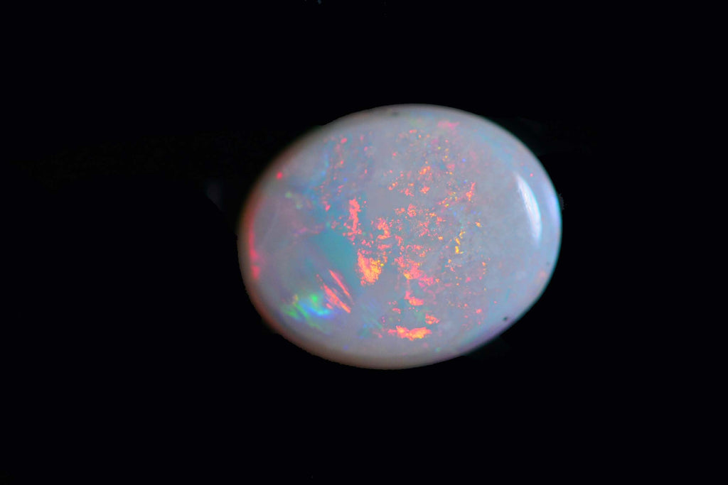 Australian White Solid Opal Oval Cabochon 10X8mm Smooth Oval Opal For Ring Make Metallic Rainbow 1.5ctw