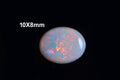 Australian White Solid Opal Oval Cabochon 10X8mm Smooth Oval Opal For Ring Make Metallic Rainbow 1.5ctw
