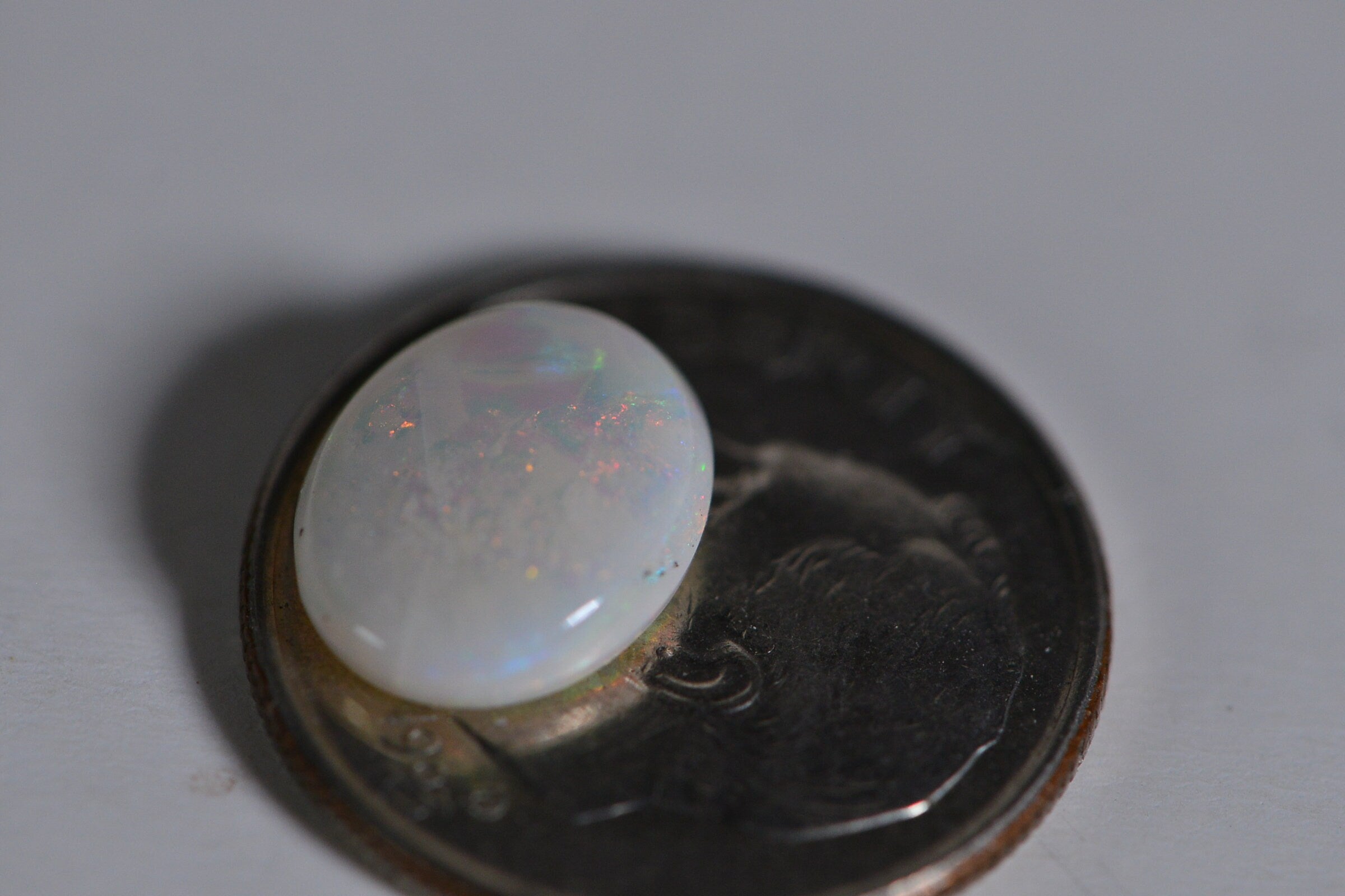 Australian White Solid Opal Oval Cabochon 10X8mm Smooth Oval Opal For Ring Make Metallic Rainbow 1.5ctw