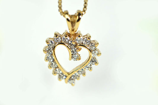 CZ Heart Pendant: 14K Gold Vermeil Sterling Silver Necklace