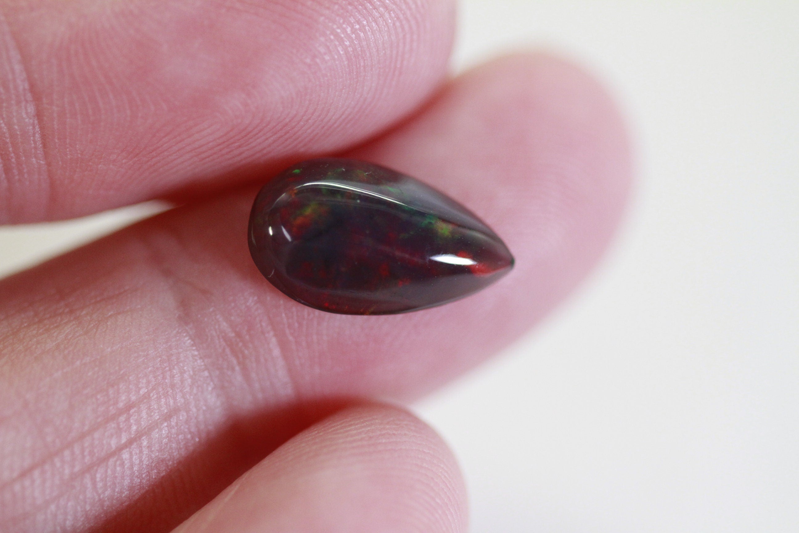 1.38 CT Ethiopian Black Welo Opal Pear Cabochon: Jewelry Making