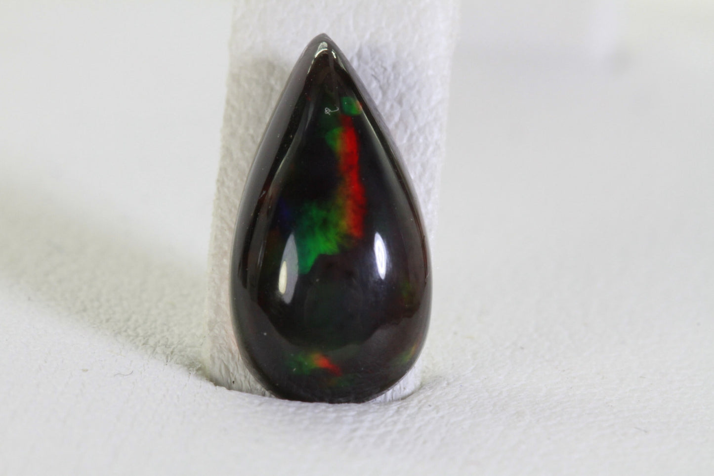 3.65ct Ethiopian Black Welo Opal Teardrop Cabochon: Gemstone Jewelry Supply