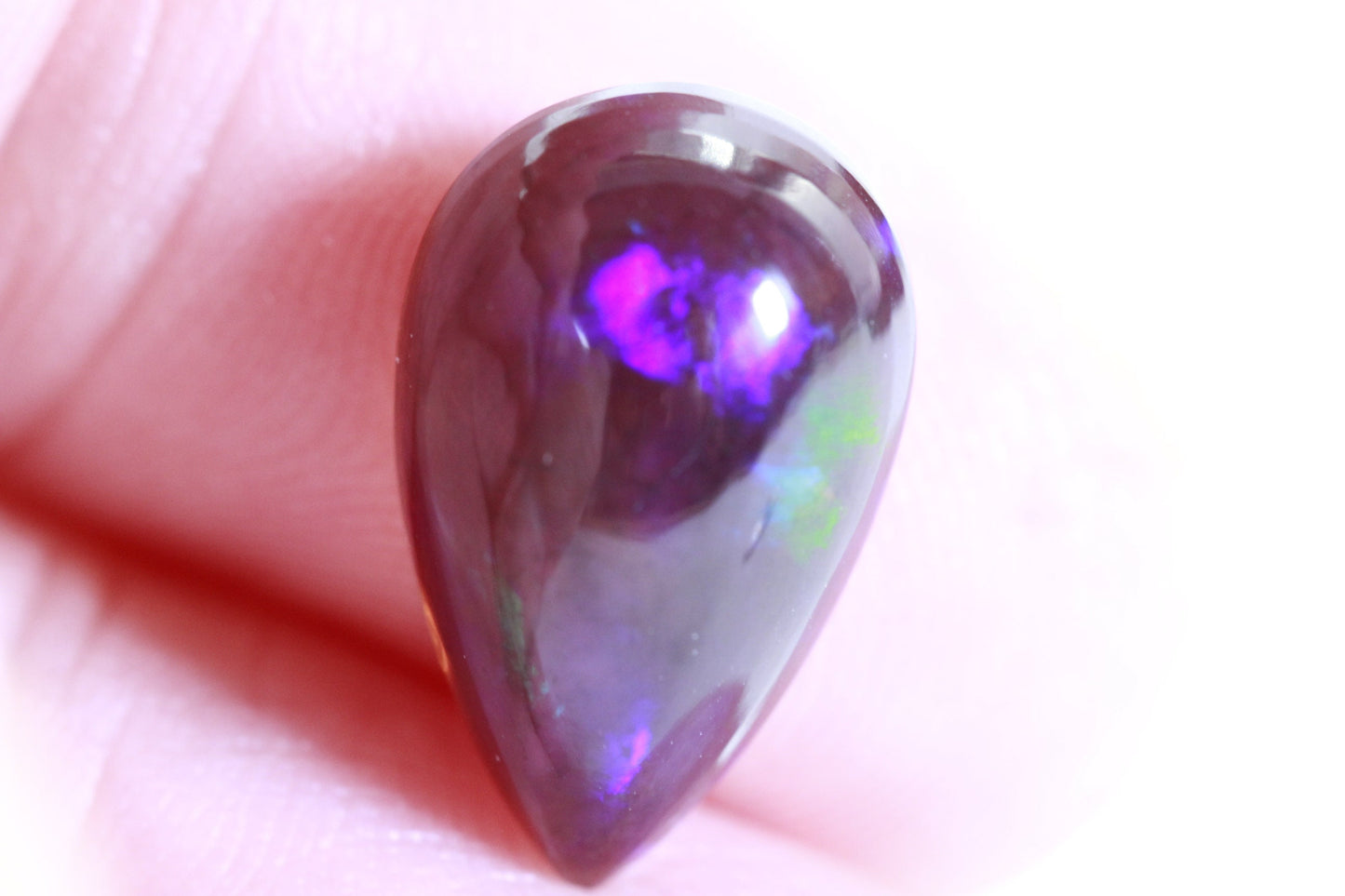 3.65ct Ethiopian Black Welo Opal Teardrop Cabochon: Gemstone Jewelry Supply