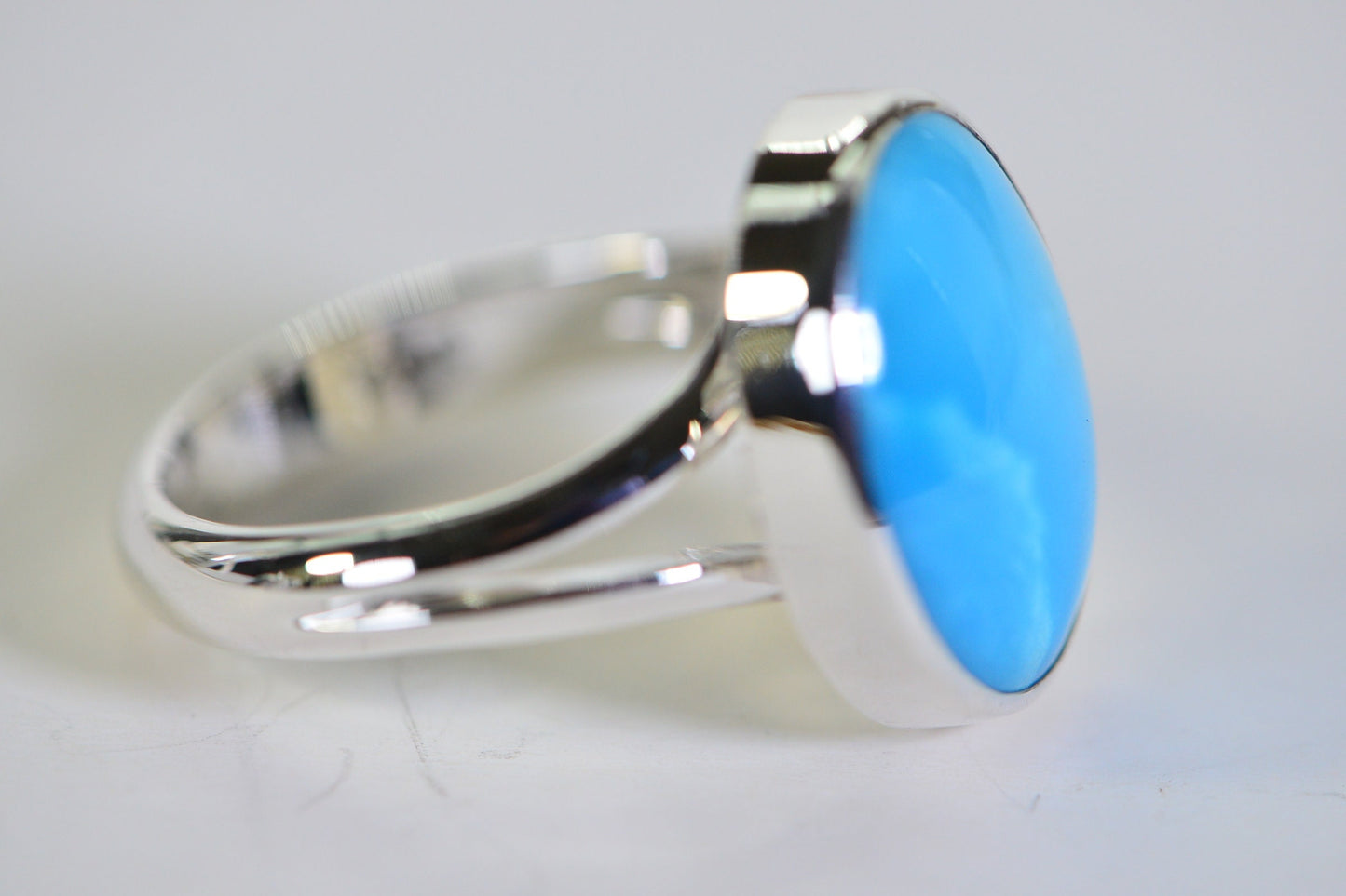 Sleeping Beauty Turquoise Ring: Oval Arizona Turquoise, Sterling Silver