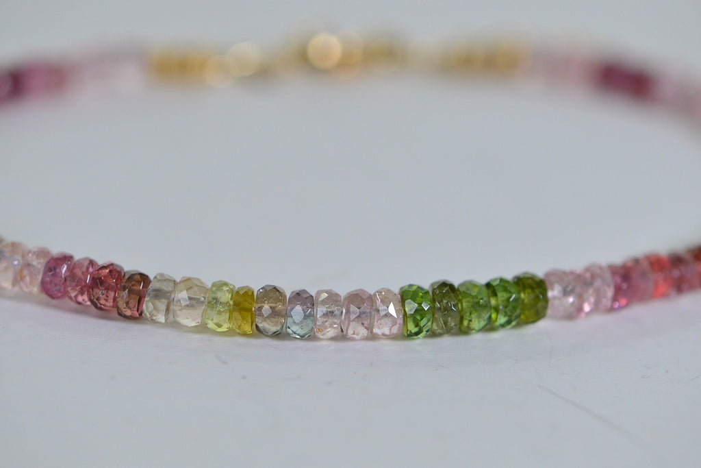 Tourmaline Bracelet: 14K Gold Filled Gemstone Delicate Jewelry