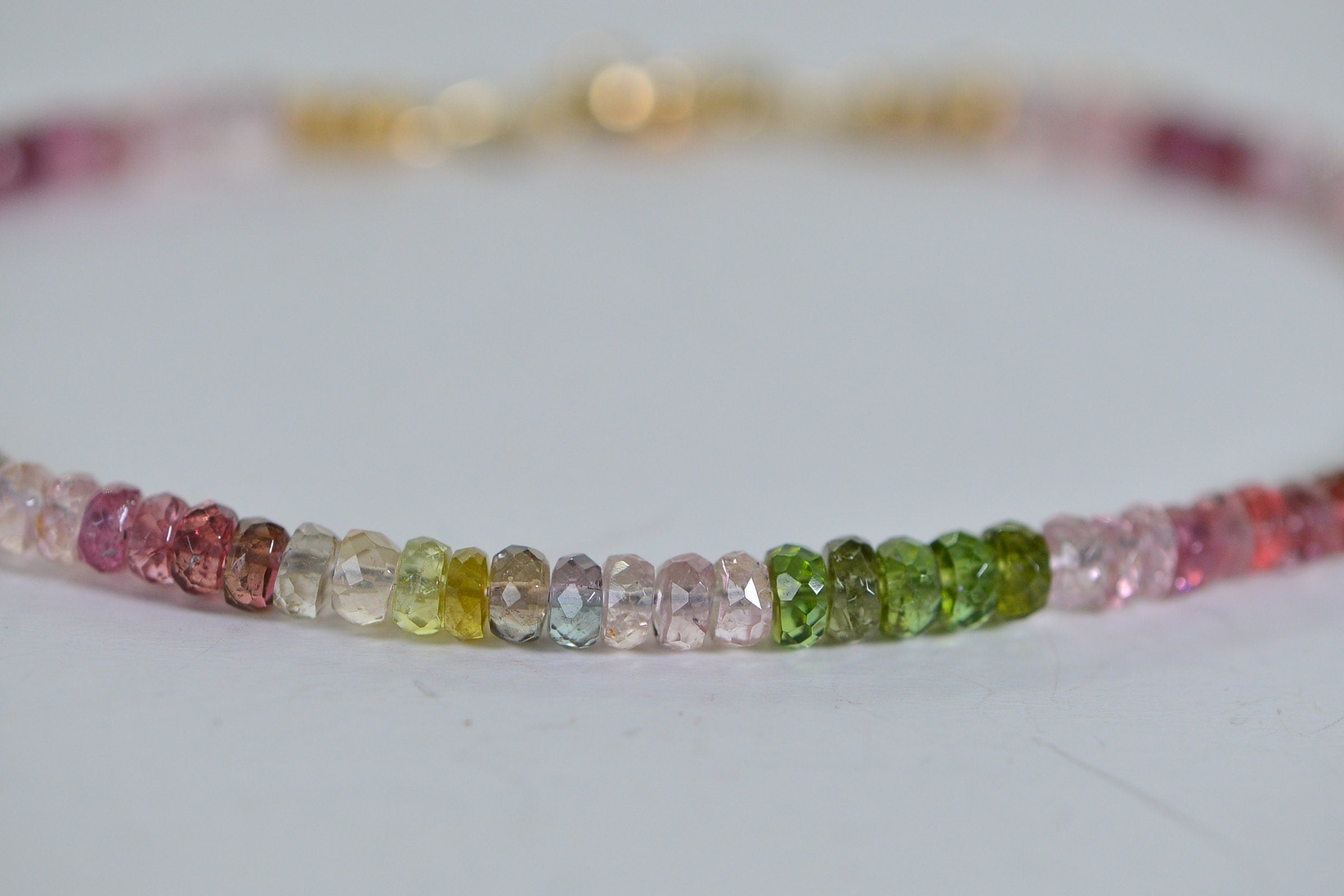 Tourmaline Bracelet: 14K Gold Filled Gemstone Delicate Jewelry