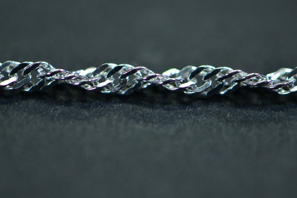 Twisted Herringbone Snake Sterling silver  Chain 20 inches  Flat Twist Chain