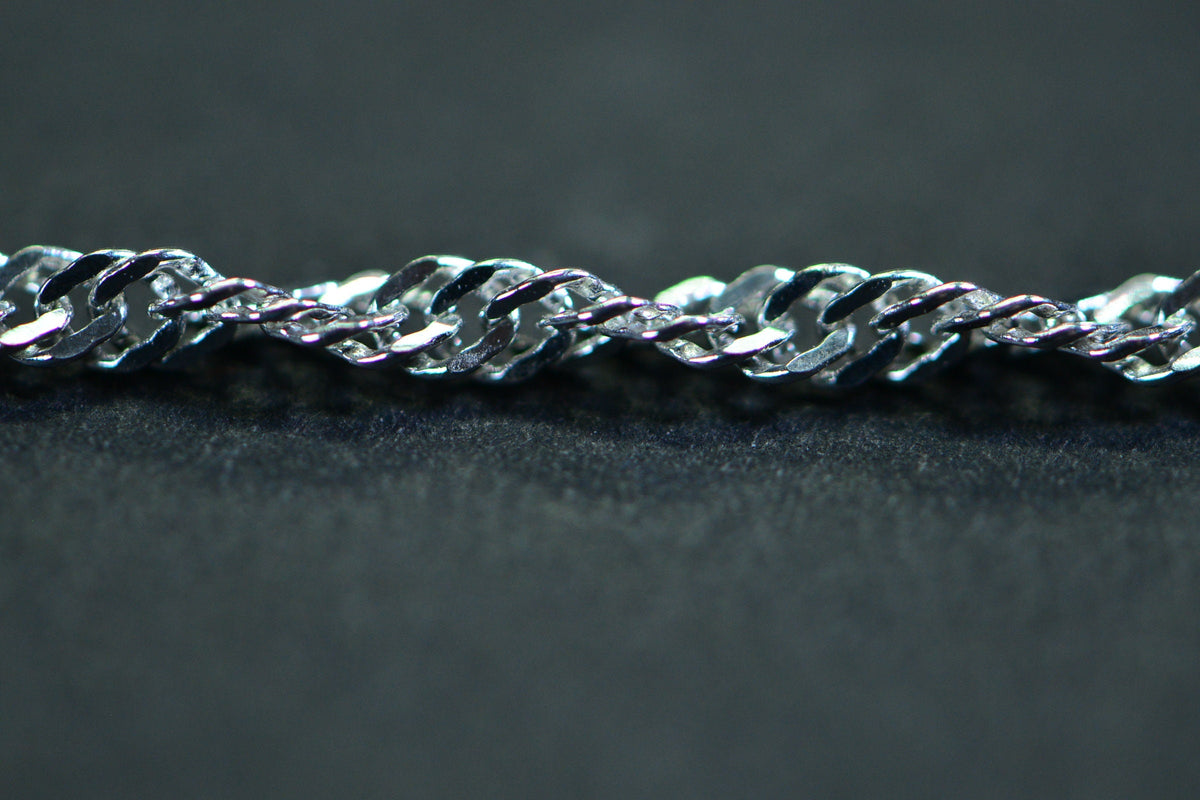 Twisted Herringbone Snake Sterling silver  Chain 20 inches  Flat Twist Chain