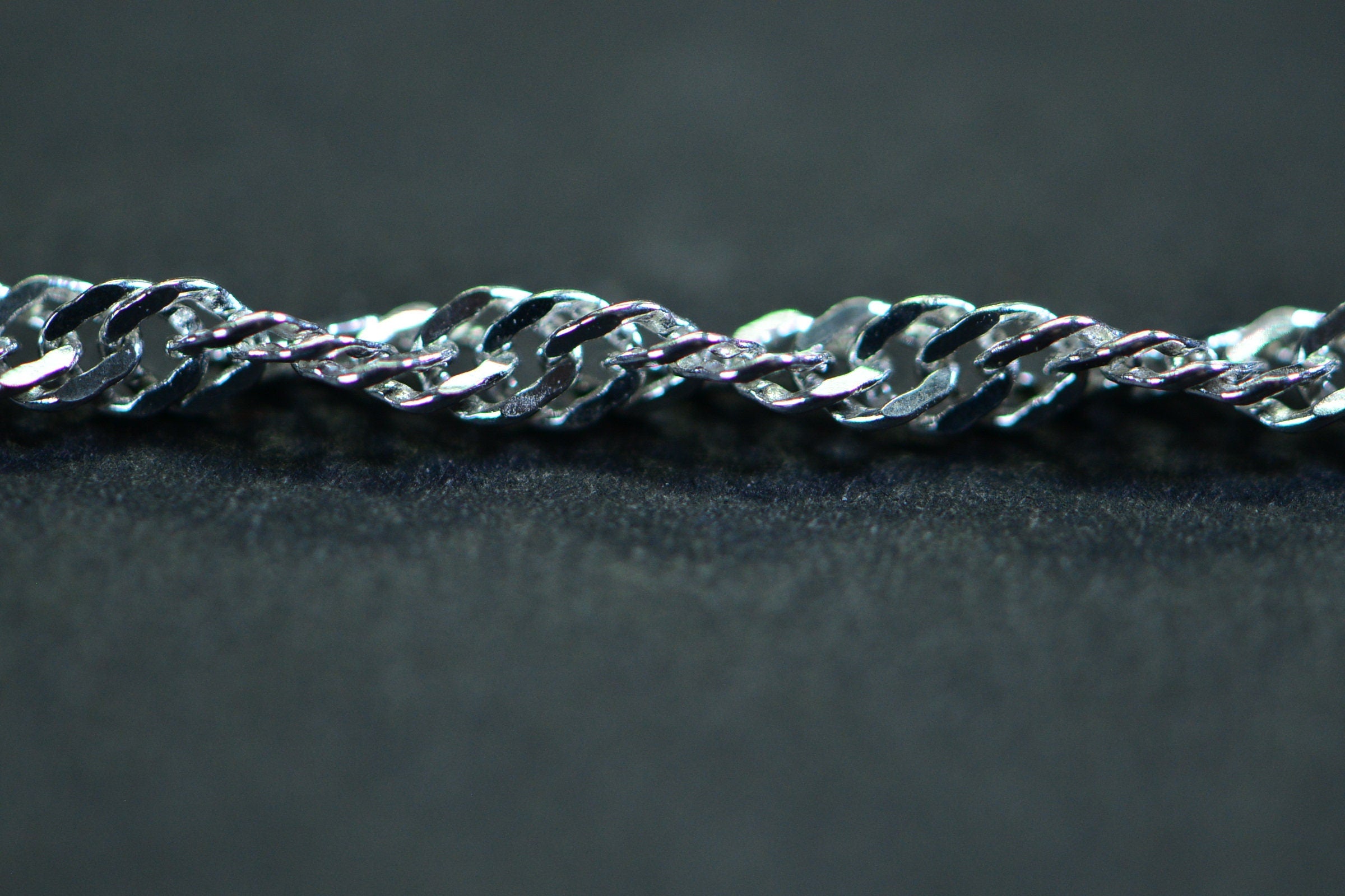 Twisted Herringbone Snake Sterling silver  Chain 20 inches  Flat Twist Chain