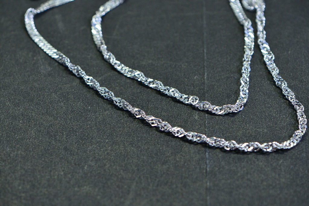 Twisted Herringbone Snake Sterling silver  Chain 20 inches  Flat Twist Chain