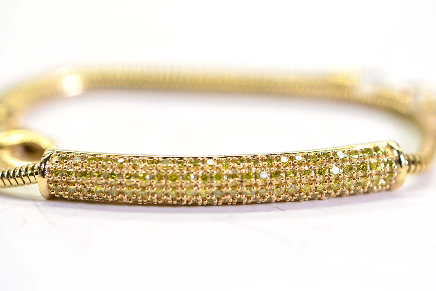 Yellow Diamond Bar Bracelet: 14K Gold Vermeil Sterling Silver