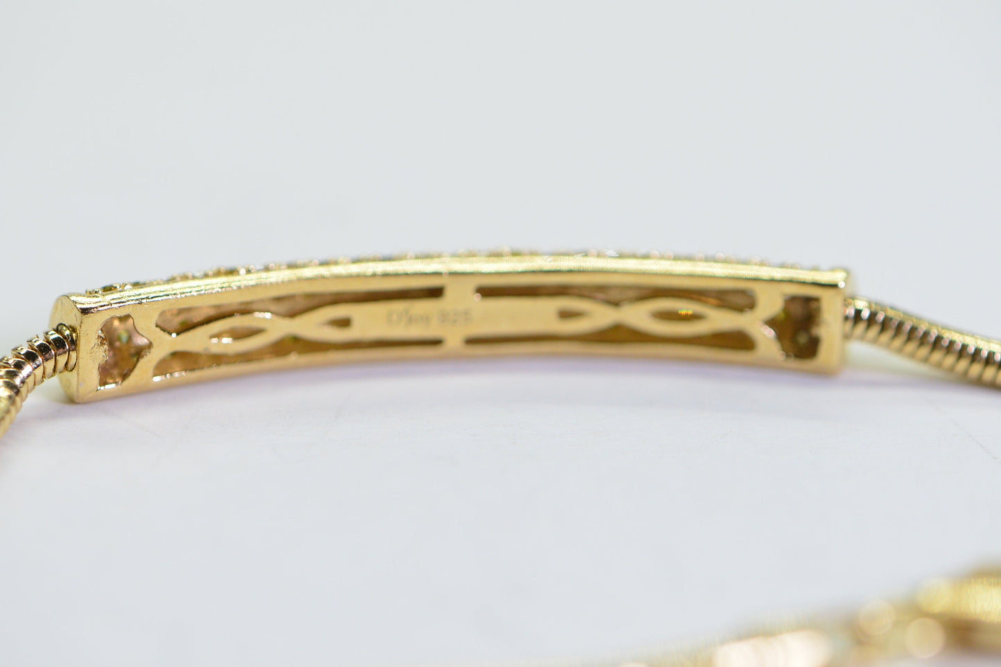 Yellow Diamond Bar Bracelet: 14K Gold Vermeil Sterling Silver
