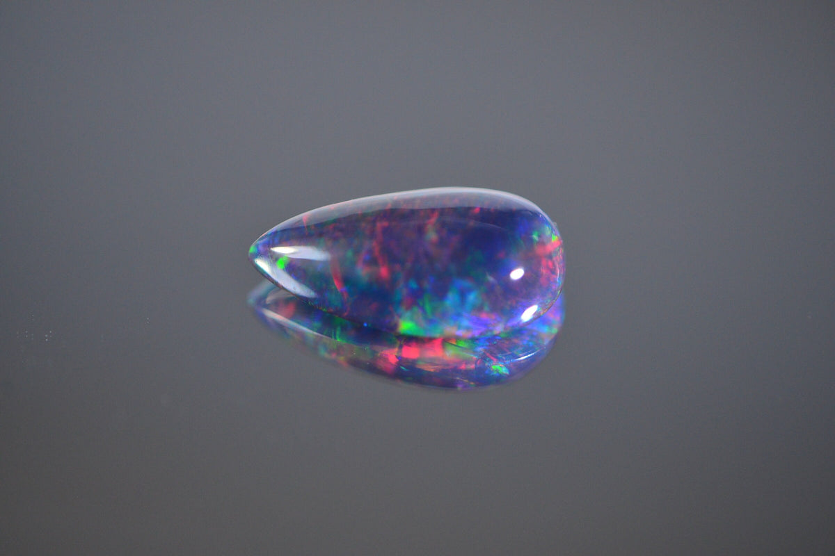 Ethiopian Black Welo Opal Cabochon: Teardrop Gemstone, Jewelry Making