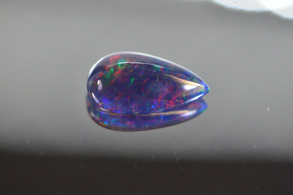 Ethiopian Black Welo Opal Cabochon: Teardrop Gemstone, Jewelry Making