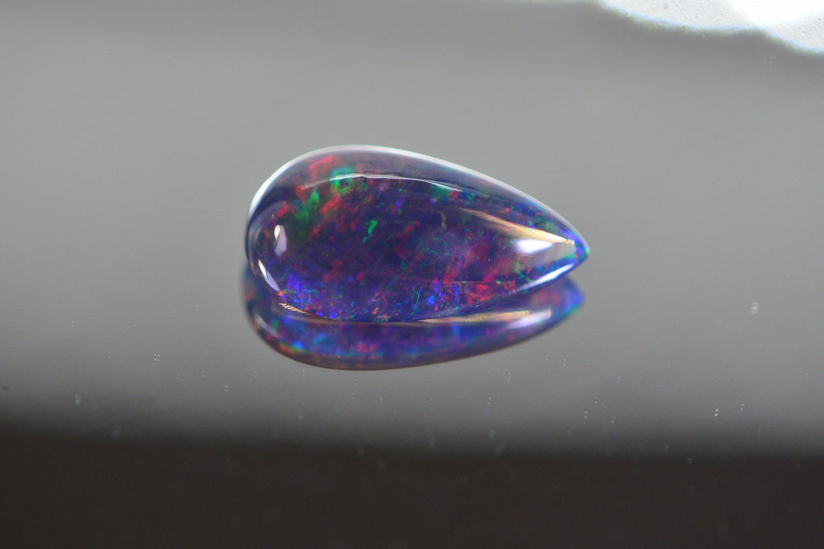 Ethiopian Black Welo Opal Cabochon: Teardrop Gemstone, Jewelry Making