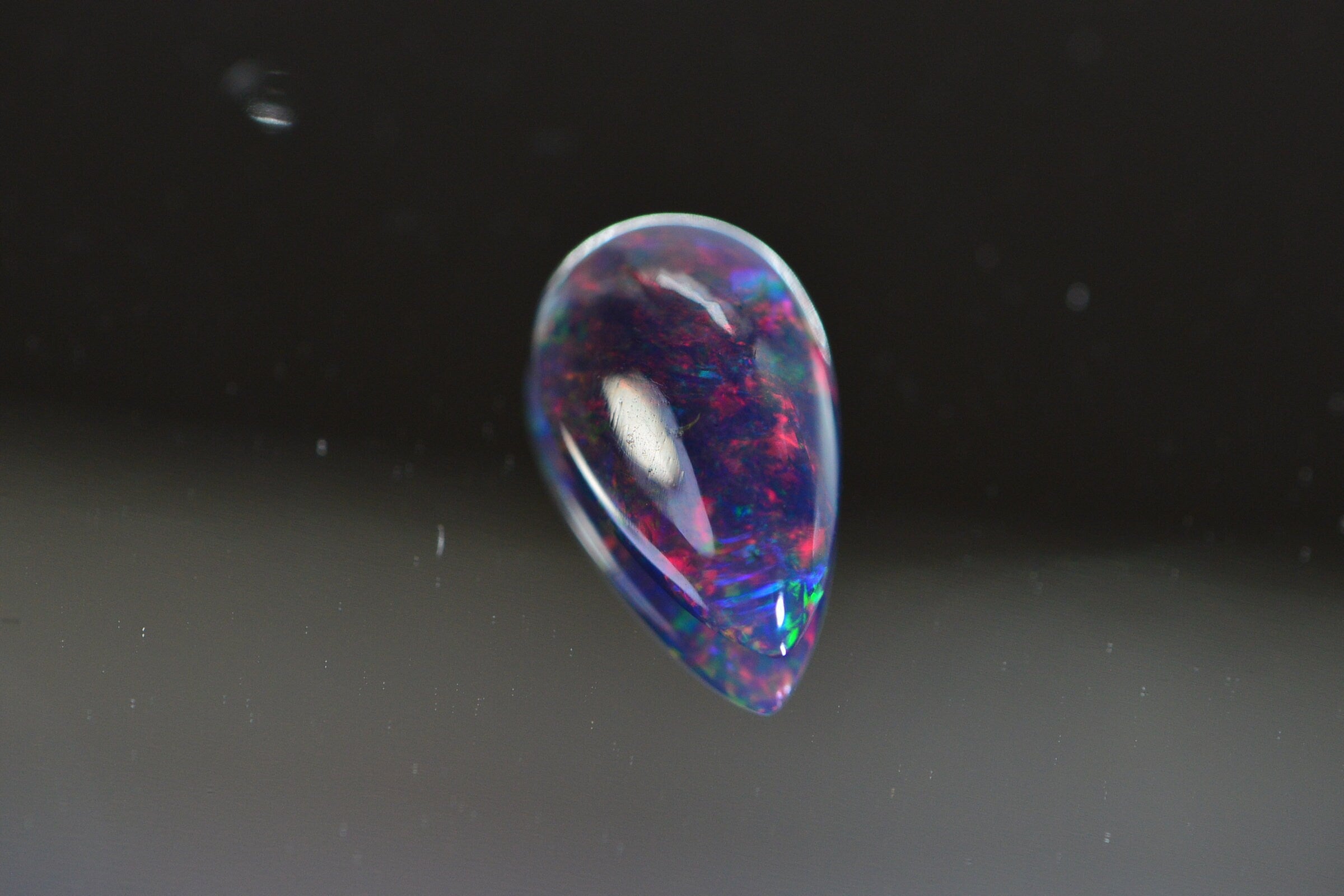 Ethiopian Black Welo Opal Cabochon: Teardrop Gemstone, Jewelry Making