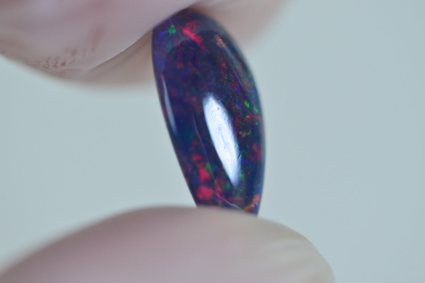 3.65ct Ethiopian Black Welo Opal Teardrop Cabochon: Gemstone Jewelry Supply