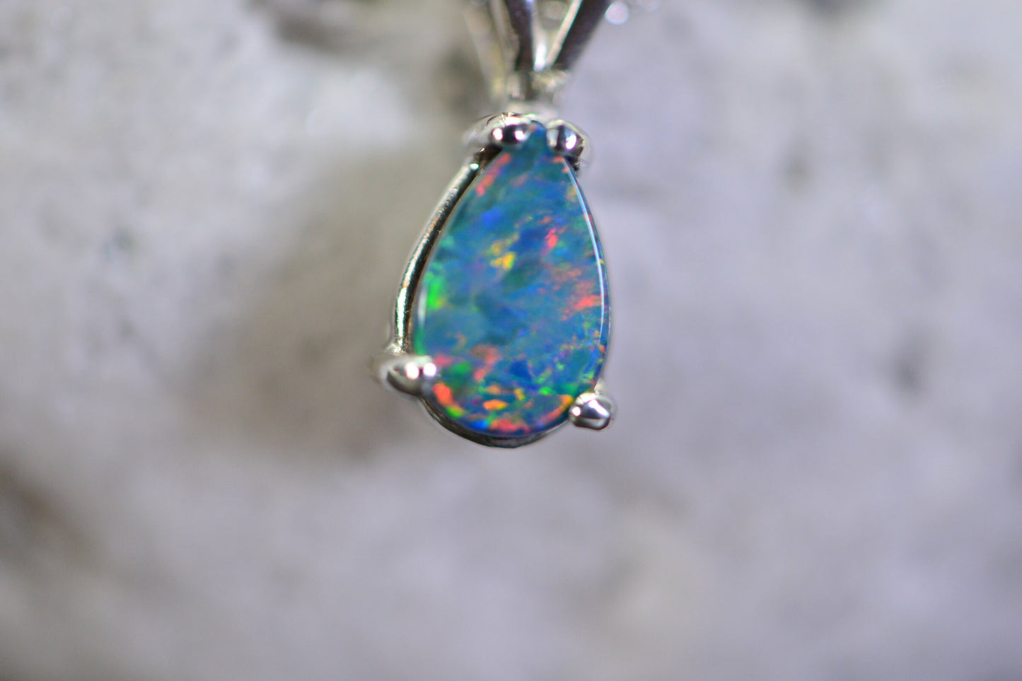 Handmade Australian Black Opal Sterling Silver Pendant: October Birthstone