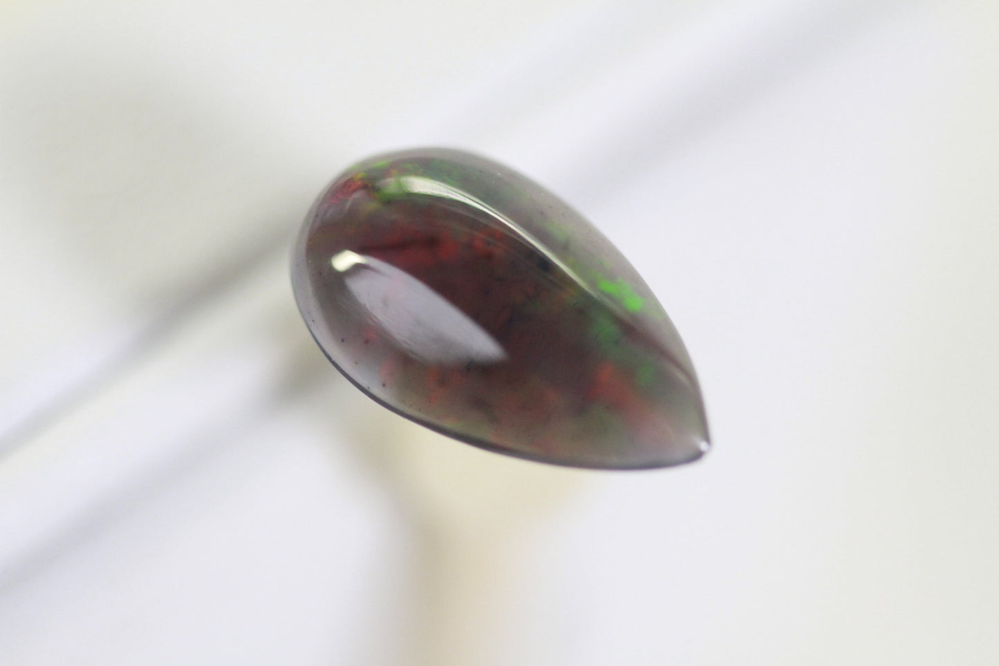 1.4 CT Ethiopian Black Welo Opal Pear Cabochon: Gemstone Jewelry Supply