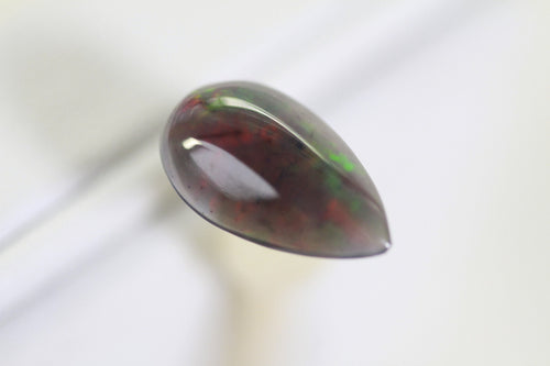 1.4 CT Ethiopian Black Welo Opal Pear Cabochon: Gemstone Jewelry Supply