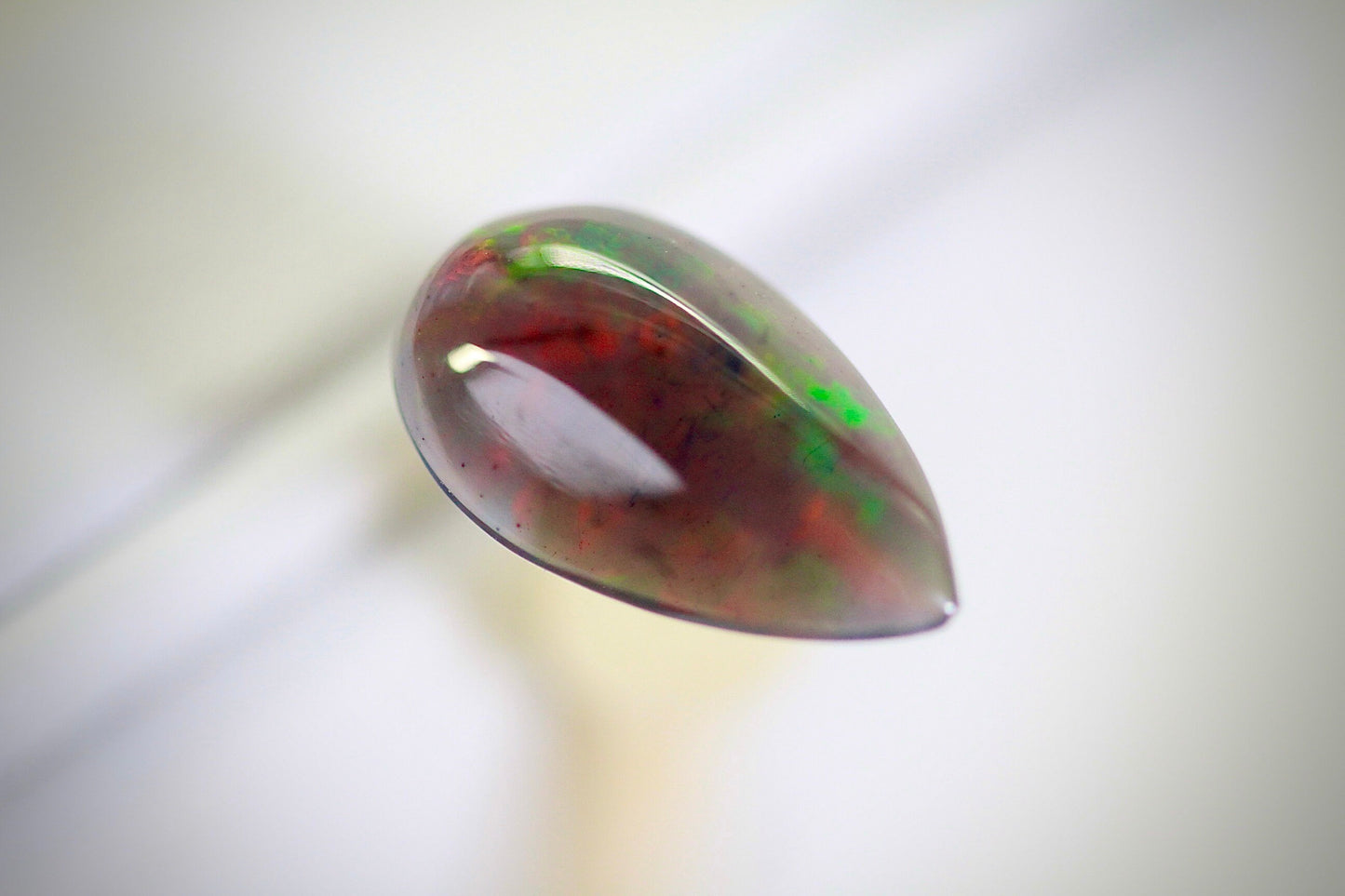 1.4 CT Ethiopian Black Welo Opal Pear Cabochon: Gemstone Jewelry Supply