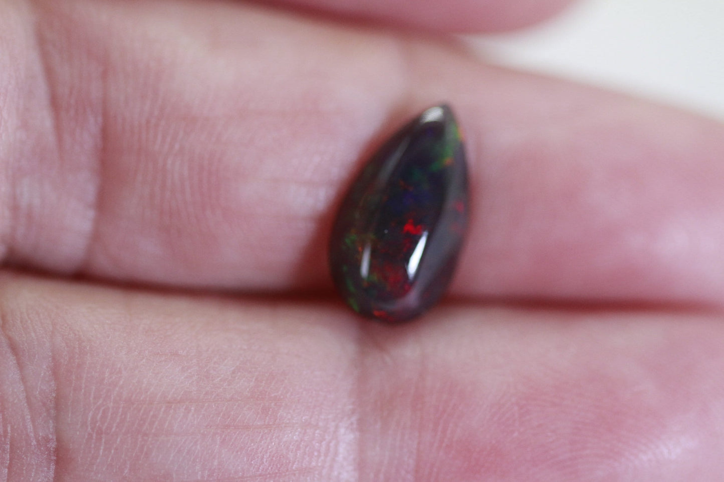 1.38 CT Ethiopian Black Welo Opal Pear Cabochon: Jewelry Making