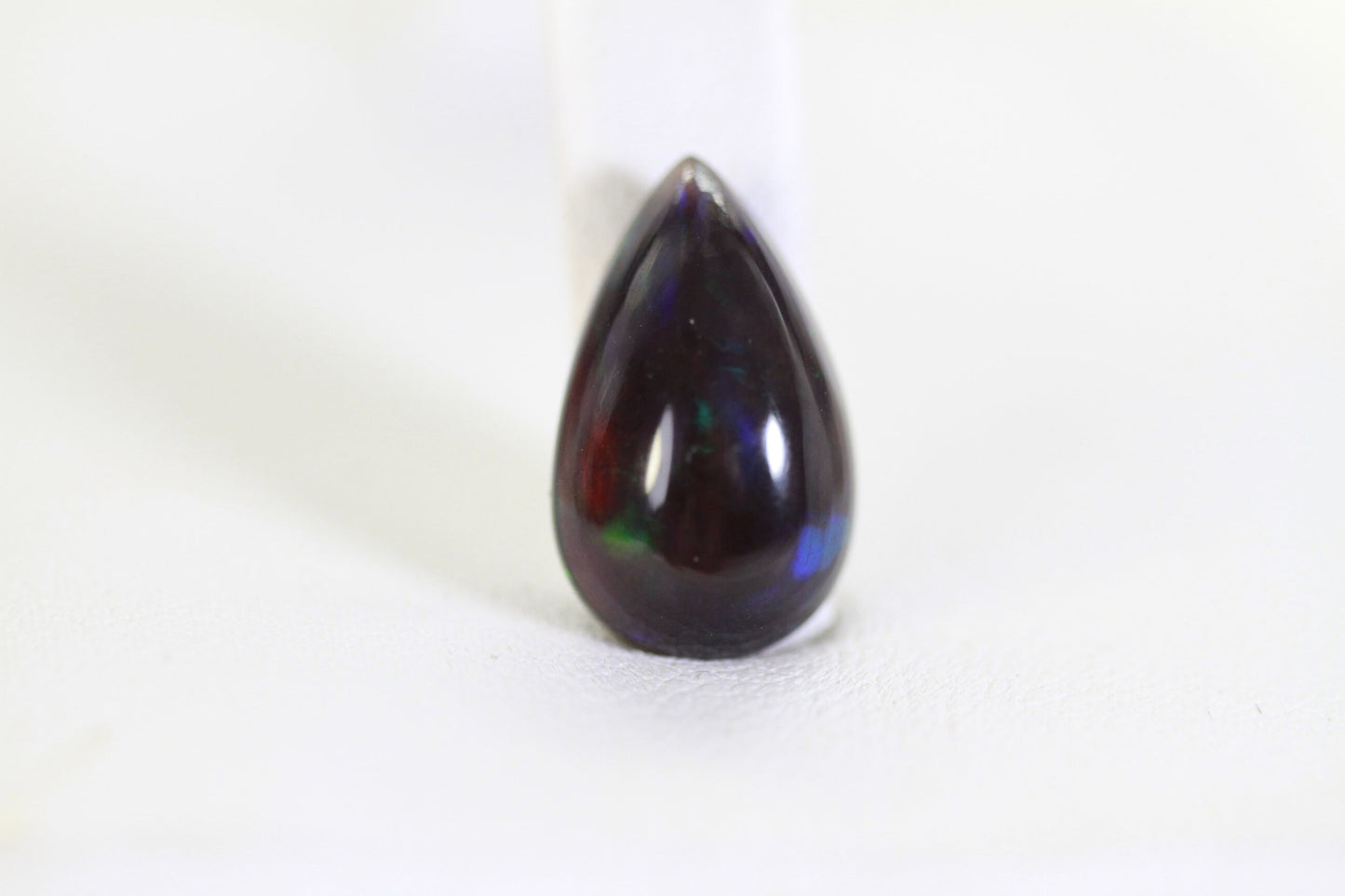 2 CT Black Welo Opal Cabochon: Ethiopian Pear Cut Gemstone