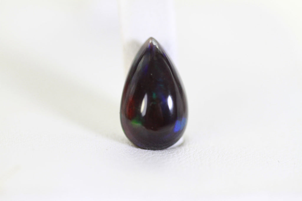 2 CT Black Welo Opal Cabochon: Ethiopian Pear Cut Gemstone