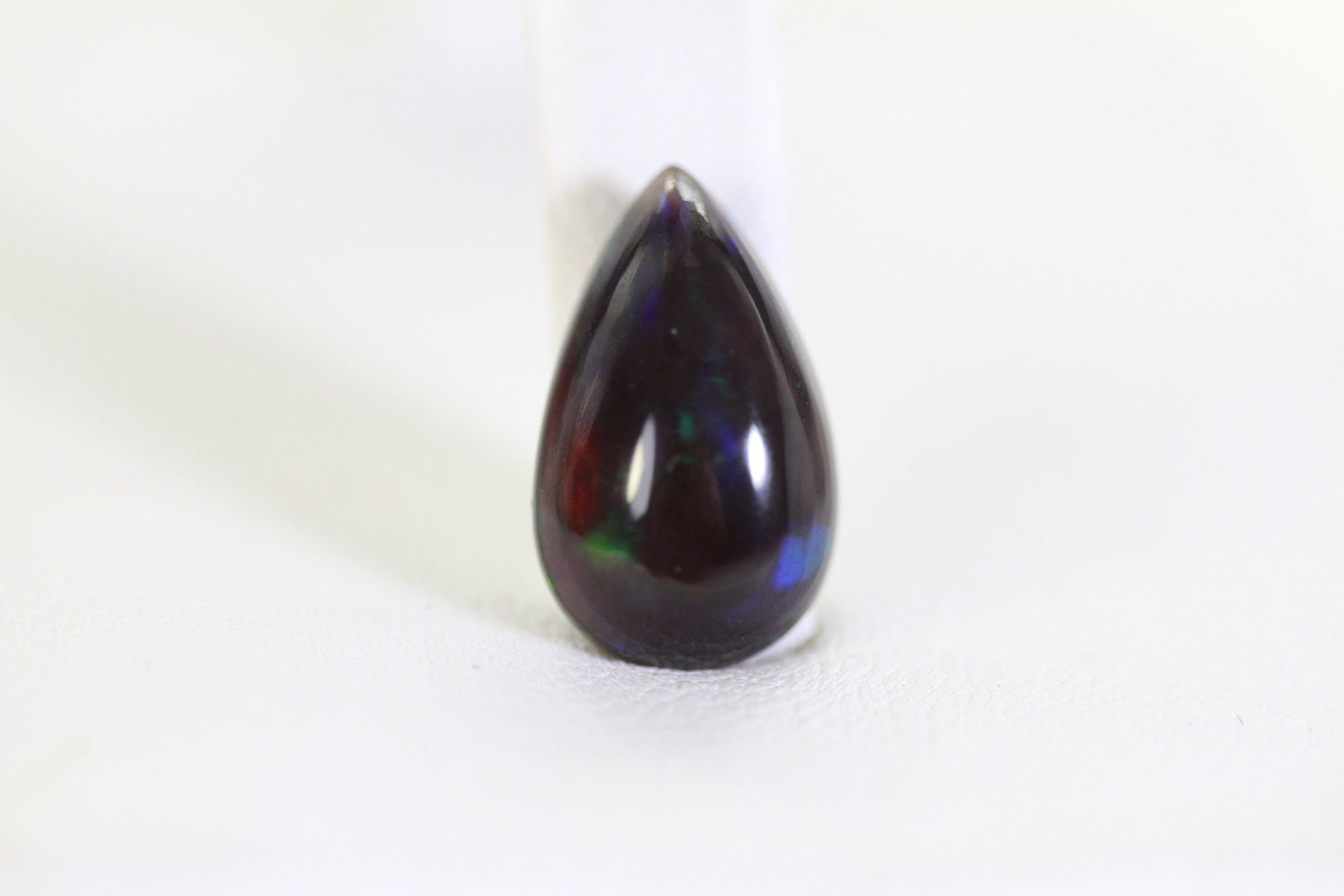 2 CT Black Welo Opal Cabochon: Ethiopian Pear Cut Gemstone