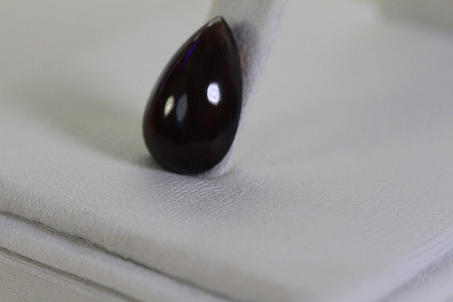 2 CT Black Welo Opal Cabochon: Ethiopian Pear Cut Gemstone