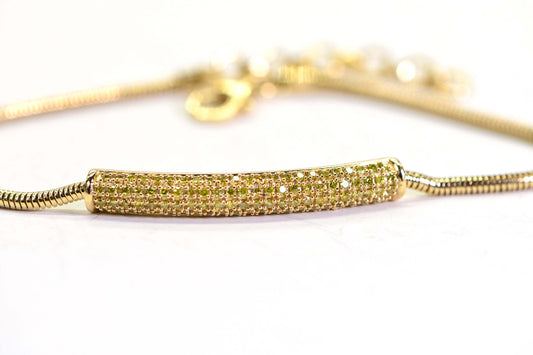 Yellow Diamond Bar Bracelet: 14K Gold Vermeil Sterling Silver