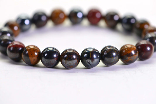 Tiger Eye  Man's Bracelet 8mm Round Beads Protection Bracelet Natural Gemstone Girt For Him