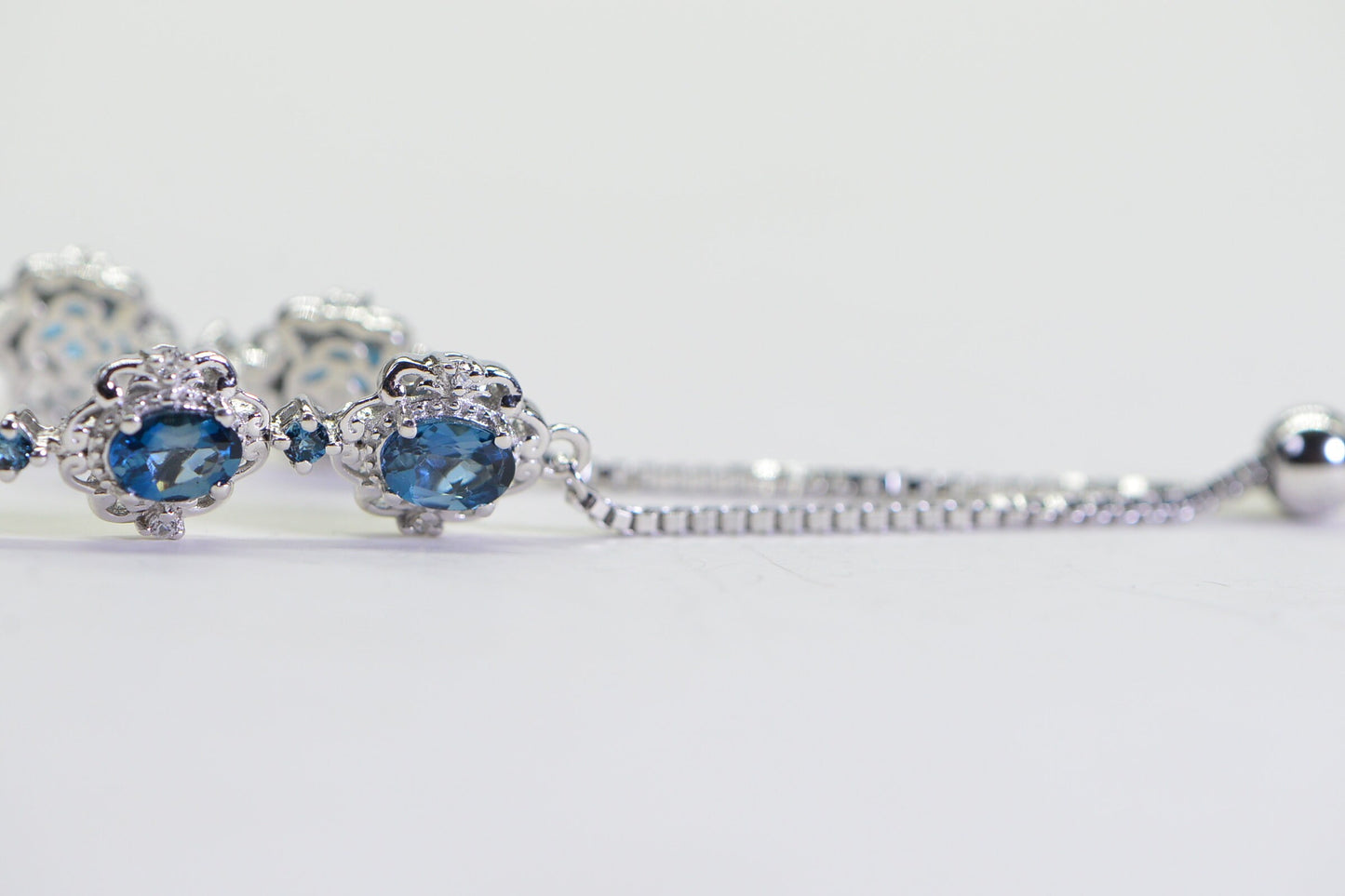 London Blue Topaz Sterling Silver Bolo Bracelet: November Birthstone