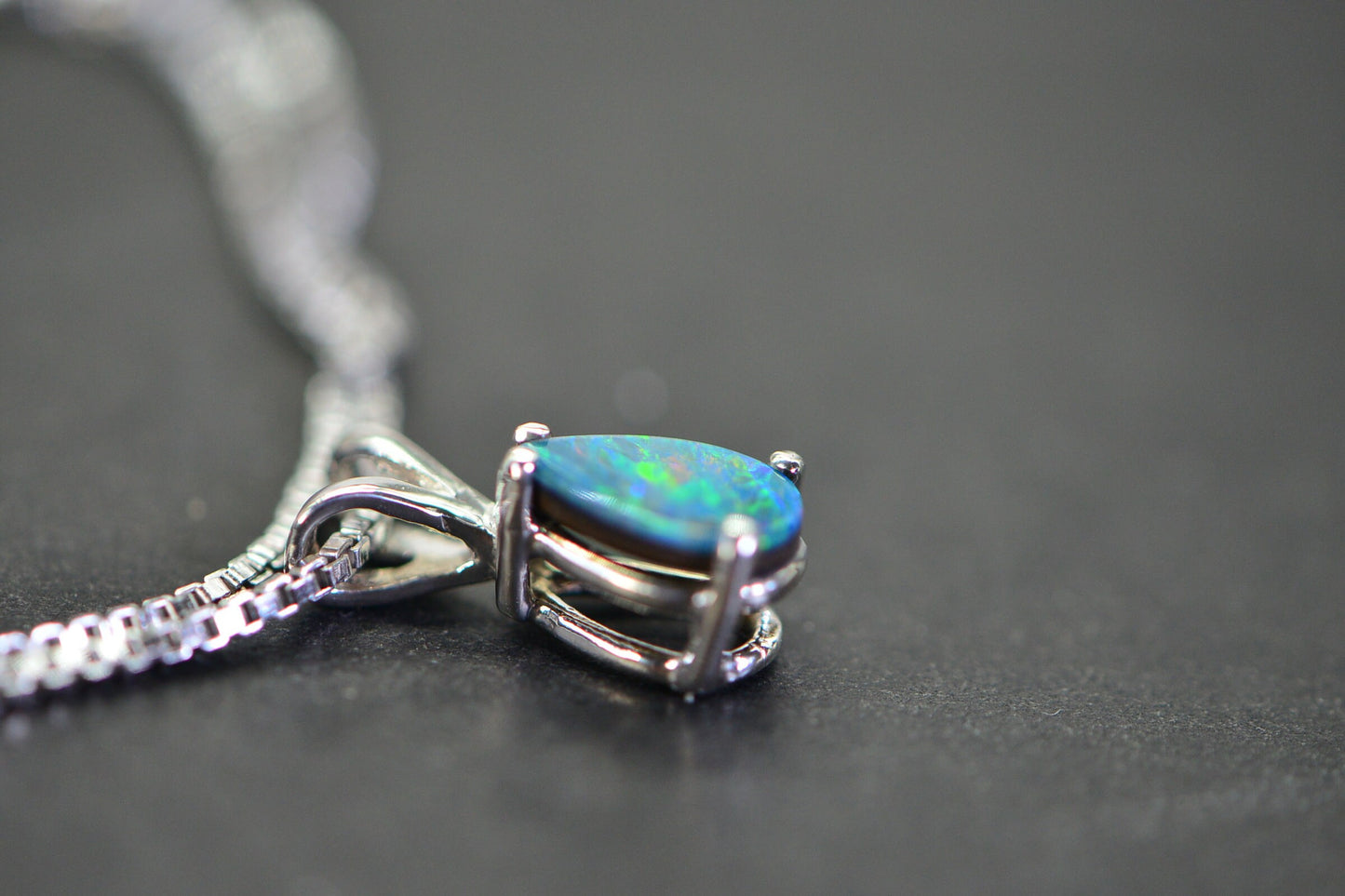 Handmade Australian Black Opal Sterling Silver Pendant: October Birthstone